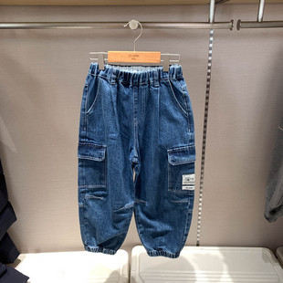 M.Latin马拉丁童装特价冬款男童休闲束脚工装裤牛仔裤114917024L