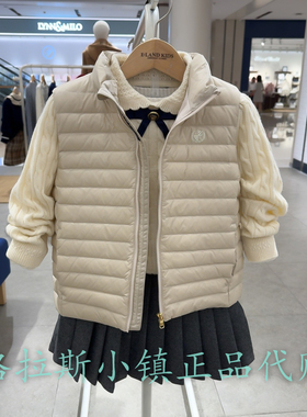 Elandkids衣恋童装专柜正品24冬款女童立领羽绒服马甲EKVWE4T11B