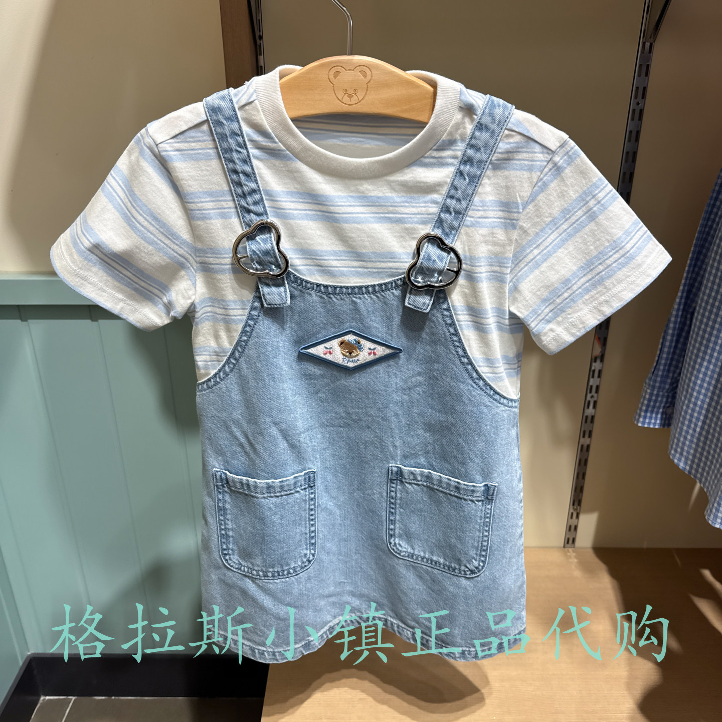 PawinPaw26年夏款女宝牛仔背带裙