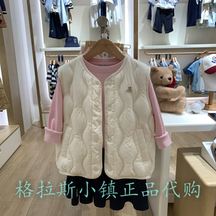 90鸭绒TeenieWeenie童装专柜正品25冬男女童羽绒马甲TKVW254991A