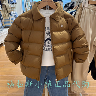 Elandkids衣恋童装专柜正品25冬男童轻量翻领棉服外套EKJPF8T11K