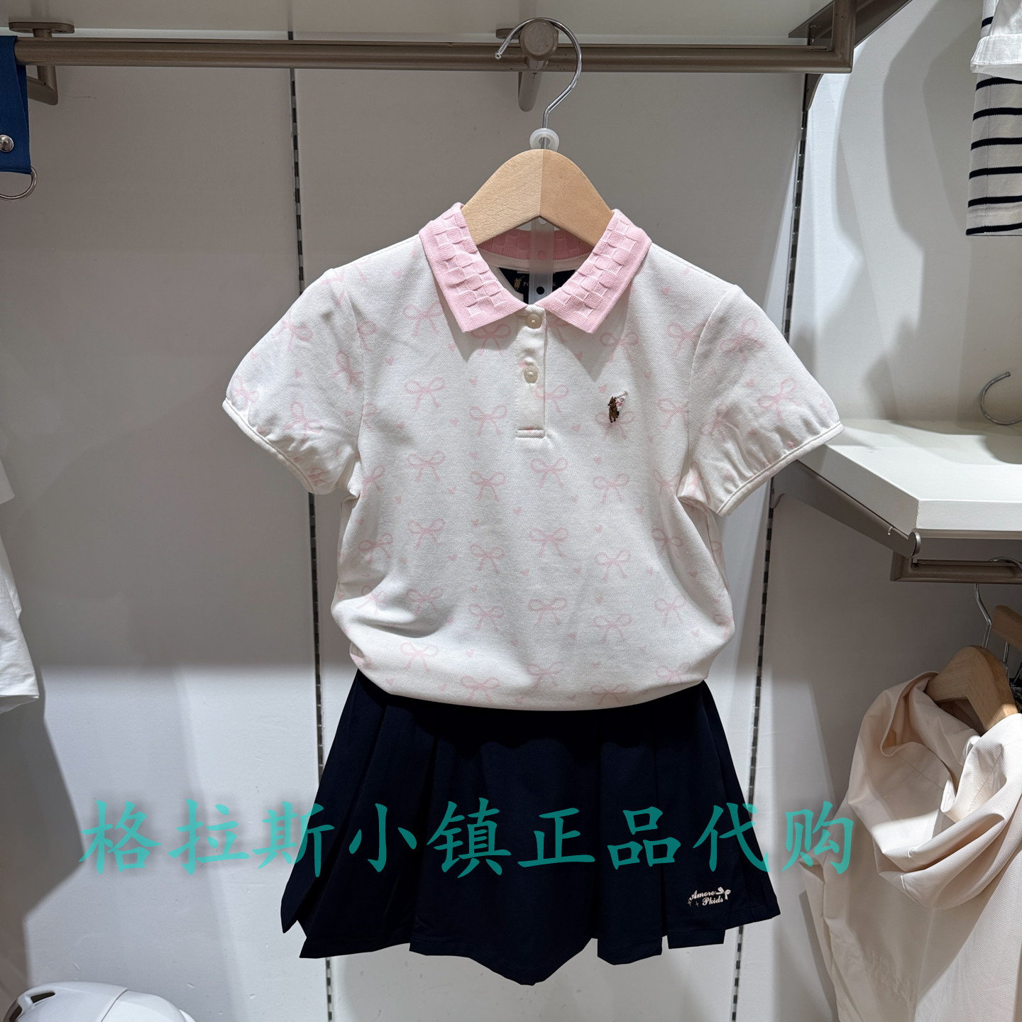 Polowalk童装正品夏女童翻领T恤