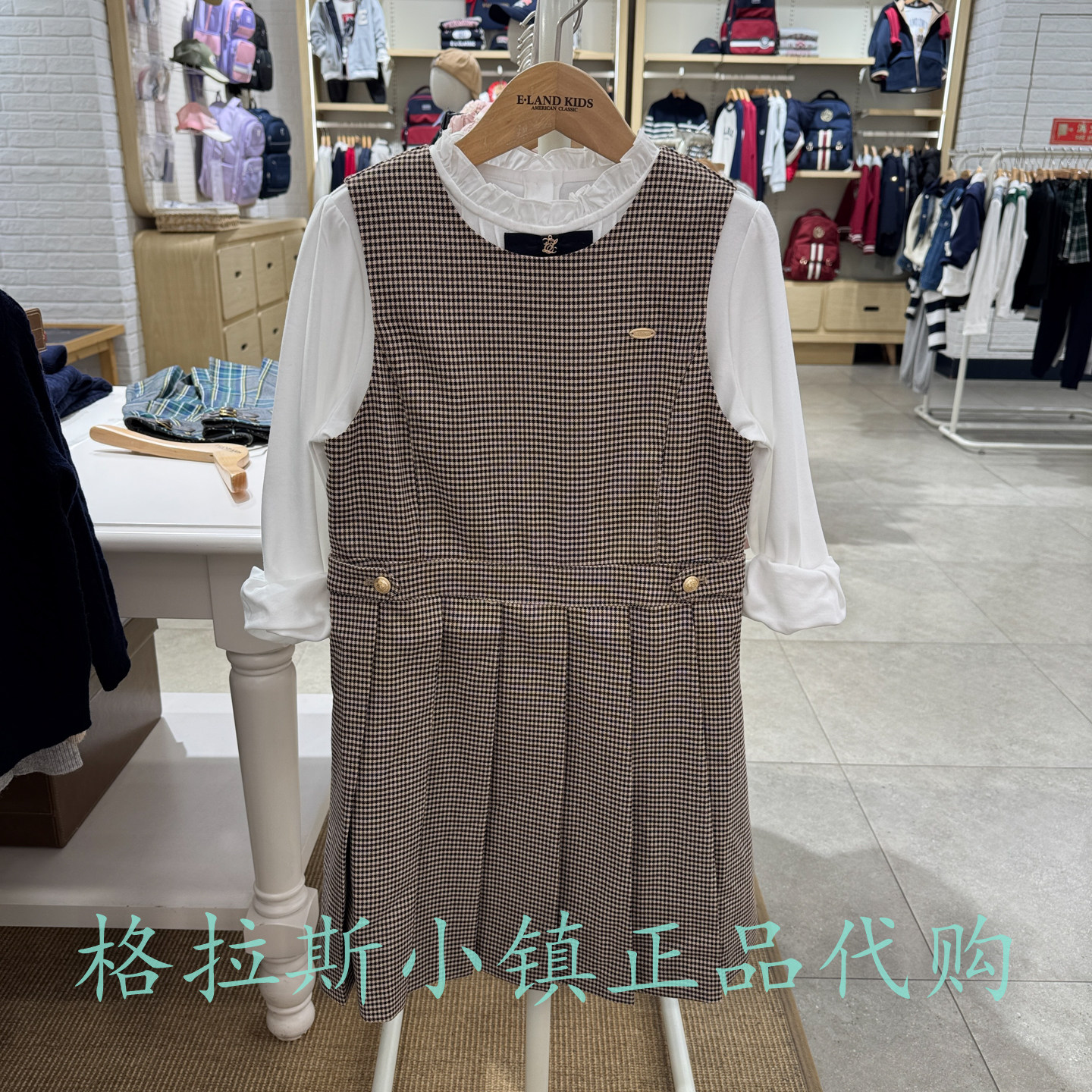 衣恋童装正品冬女童背心连衣裙