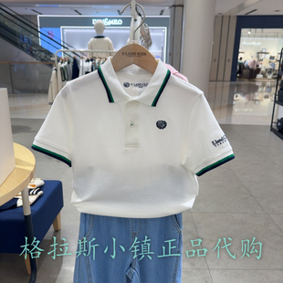 Elandkids衣恋童装专柜正品25夏男童刺绣学院风POLOT恤EKHAF2301K