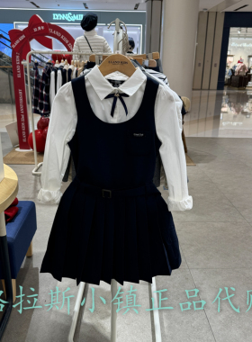 Elandkids衣恋童装专柜正品25春款女童百褶无袖连衣裙EKOWF1221B