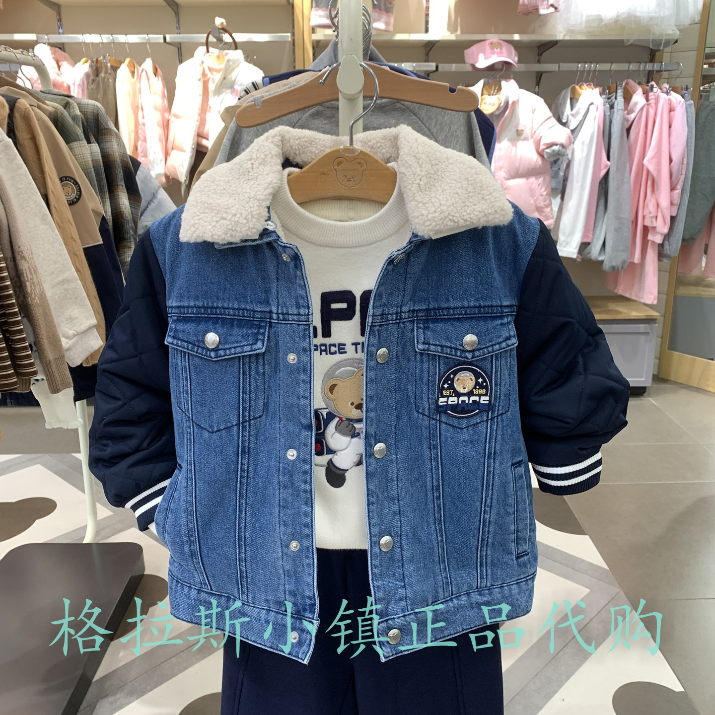 PawinPaw童装正品冬男童牛仔棉服