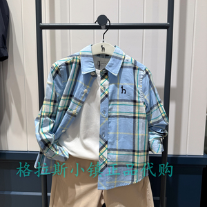 hazzys哈吉斯童装春男童格纹衬衫