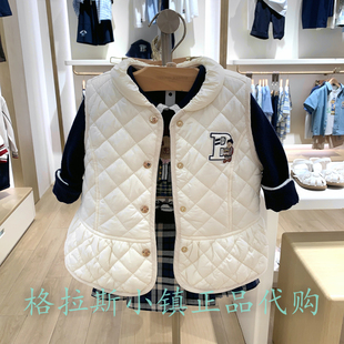 TeenieWeenie婴童专柜正品25秋女宝刺绣菱格棉服马甲T0VW254953B