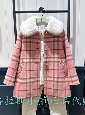 特价hazzys哈吉斯童装国内代购冬款女童夹棉羊毛大衣HSW11CC60MPK