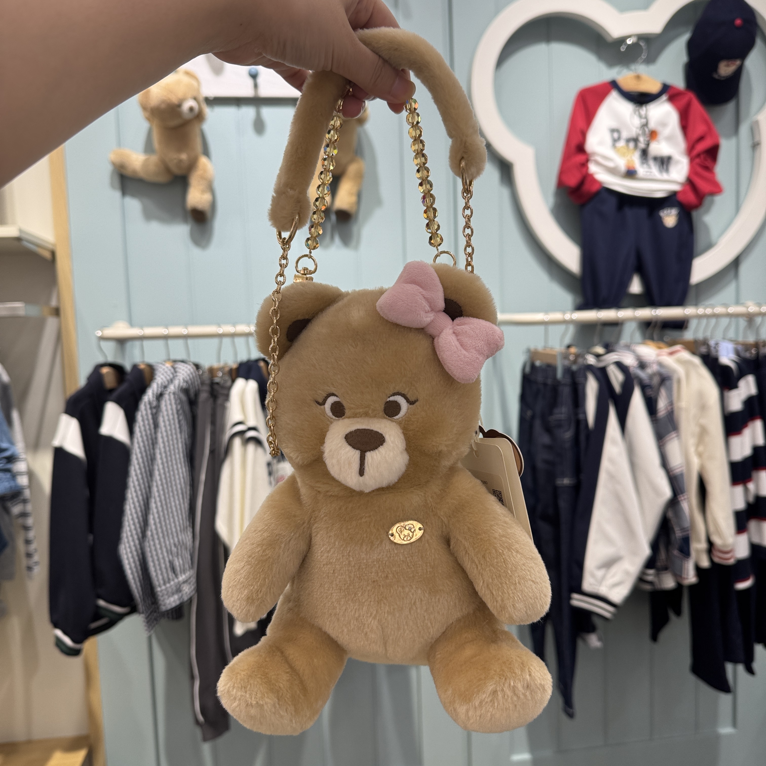 PawinPaw童装专柜正品25秋新款女童可爱玩偶小熊斜挎包PCAKF828D