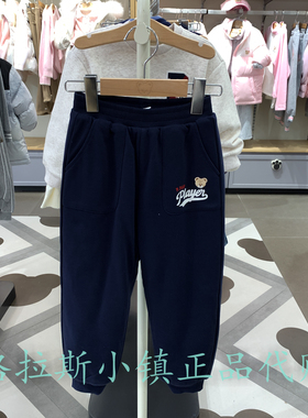 PawinPaw童装专柜正品25冬款男女童加绒休闲运动卫裤PCTMF4V31M