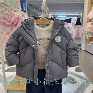 男童三防连帽羽绒服PCJDF4T33M 25冬款 90鸭绒pawinpaw童装 专柜正品