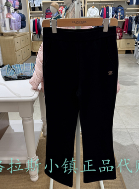 Elandkids衣恋童装专柜正品25冬款女童加绒微喇休闲裤EKTMF4T26A