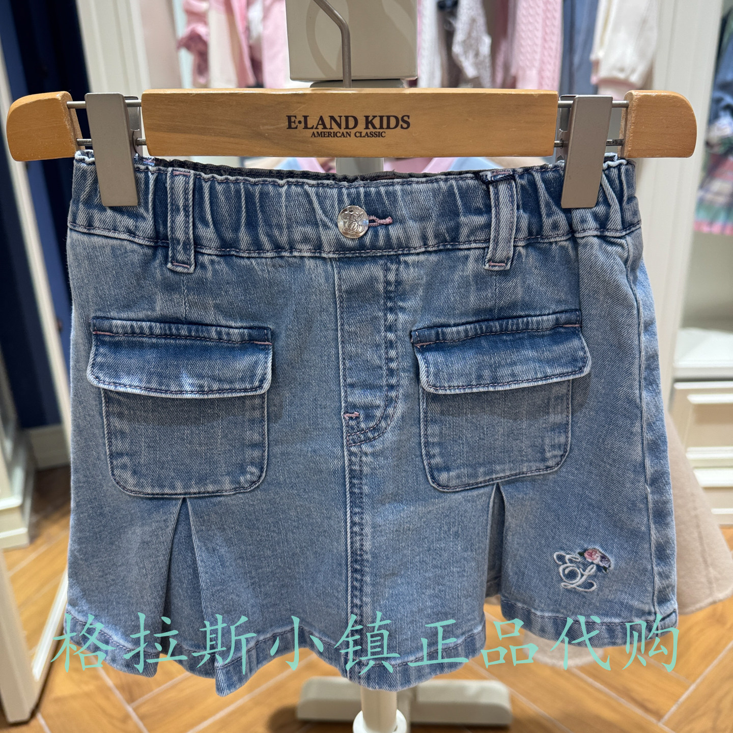 衣恋童装正品春女童水洗牛仔半裙