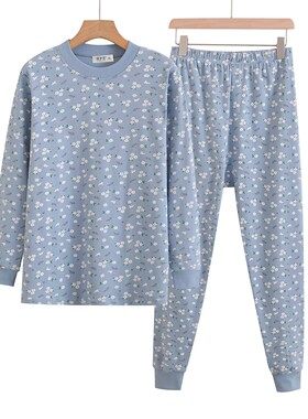 老年人纯棉秋衣秋裤套装妈妈棉毛衫保暖内衣中领大码线衣线裤秋冬