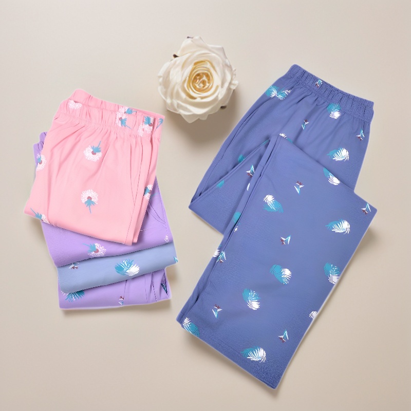 新疆棉中老年纯棉女睡裤春夏季长裤舒适宽松大码针织棉女士家居裤