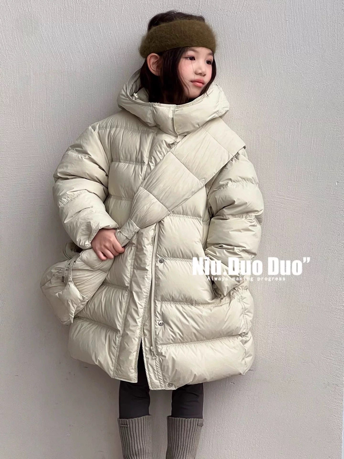 牛哆哆2025冬新款男女中大童连帽90白鸭绒带包包长款羽绒服35091,童装/婴儿装/亲子装,羽绒服,淘宝优惠券,粉丝福利购,淘宝优惠卷