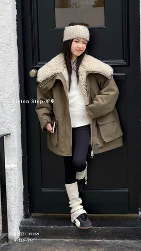 实体店童装2025冬女童中大童韩版加厚羊羔毛派克服外套潮19059