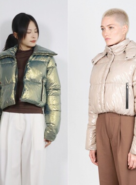 【特】加拿大枫叶 小鼓包 廓形蓬松短款面包亮面高腰棉衣夹克外套