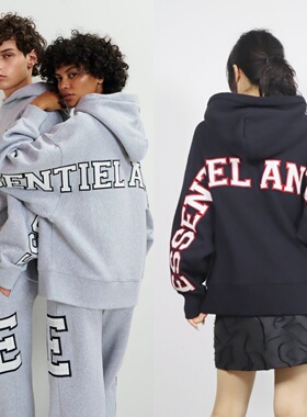 【特】比利时EA 都是技术活 美式复古刺绣卫衣加绒男女同款套装