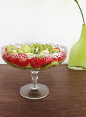 特价 欧式 创意无铅玻璃 高脚甜品碗 沙拉碗 水果碗 冰淇淋碗