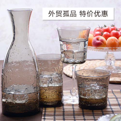 复古无铅玻璃水具套装酒杯水杯