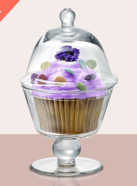 特价 出口欧美 透明无铅玻璃杯子蛋糕盘+蛋糕罩 零食碗 冰淇淋碗