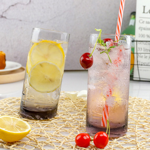 紫色斜底杯ins风无铅玻璃啤酒杯