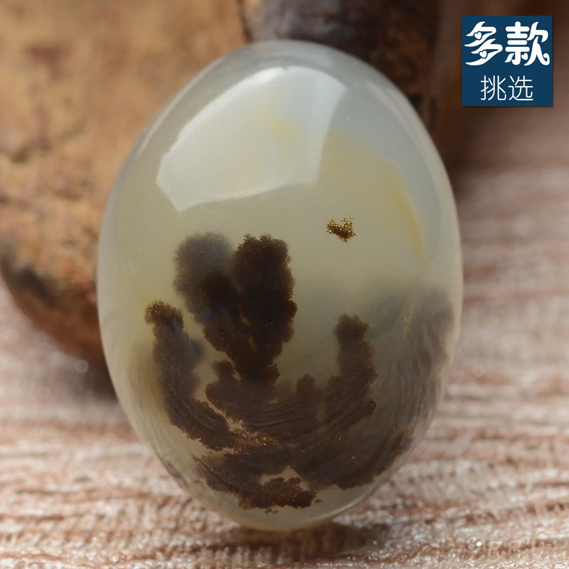 天然云南黄龙玉水草花戒面正品玉石冰种花草蛋面草境戒指男士女款
