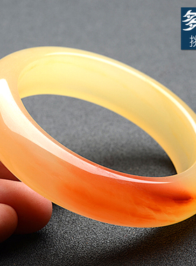 云南黄龙玉手镯冰种正品天然玉石贵妃镯子椭圆水草花缅甸红色玉镯