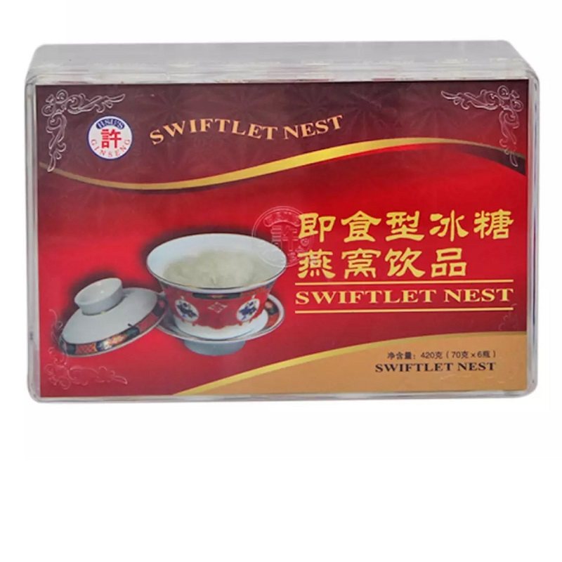 美国许氏冰糖燕窝 天然金丝燕窝70gX6瓶即食孕妇滋补品