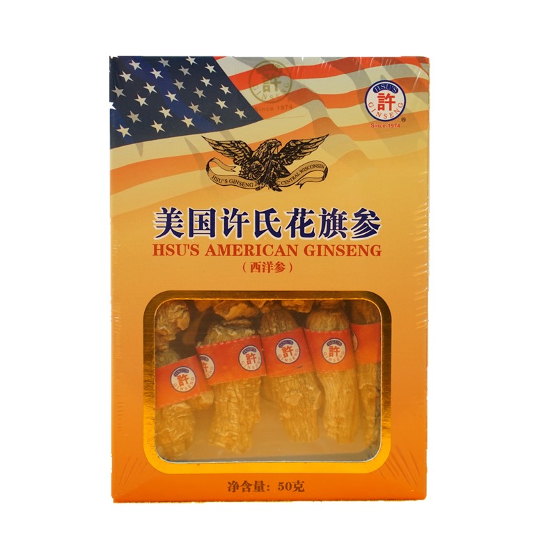 美国许氏西洋参花旗参 S112#条参50g礼盒装 威斯康辛花旗参可切片