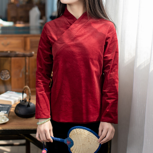 【清仓】清如许 中式女装文艺复古传统汉服纯色夹单上衣