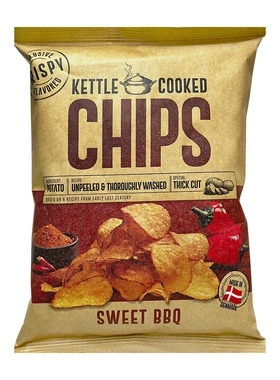 丹麦进口Kettle Cooked Chips恩美斯带皮原切薯片 休闲零食150g