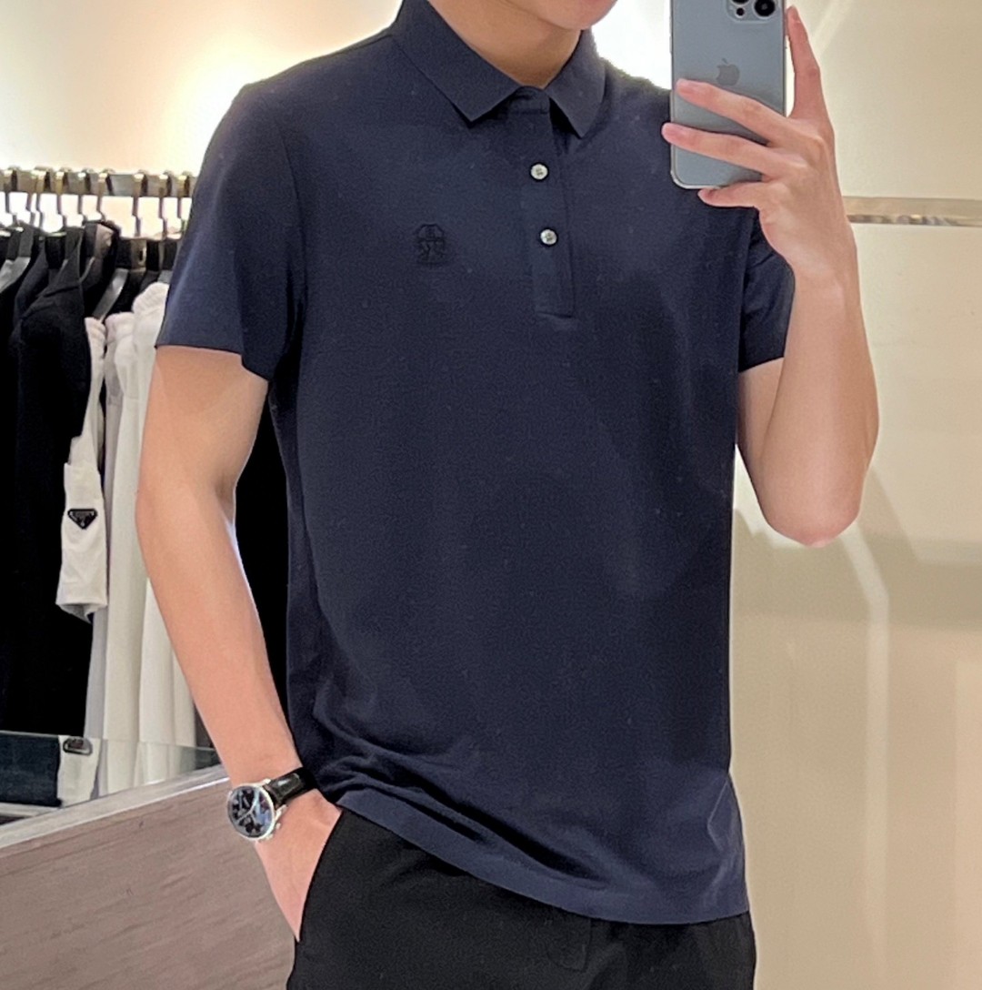 KITON男士短袖翻领POLO夏季商务休闲纯色简约高档抗皱舒适打底衫