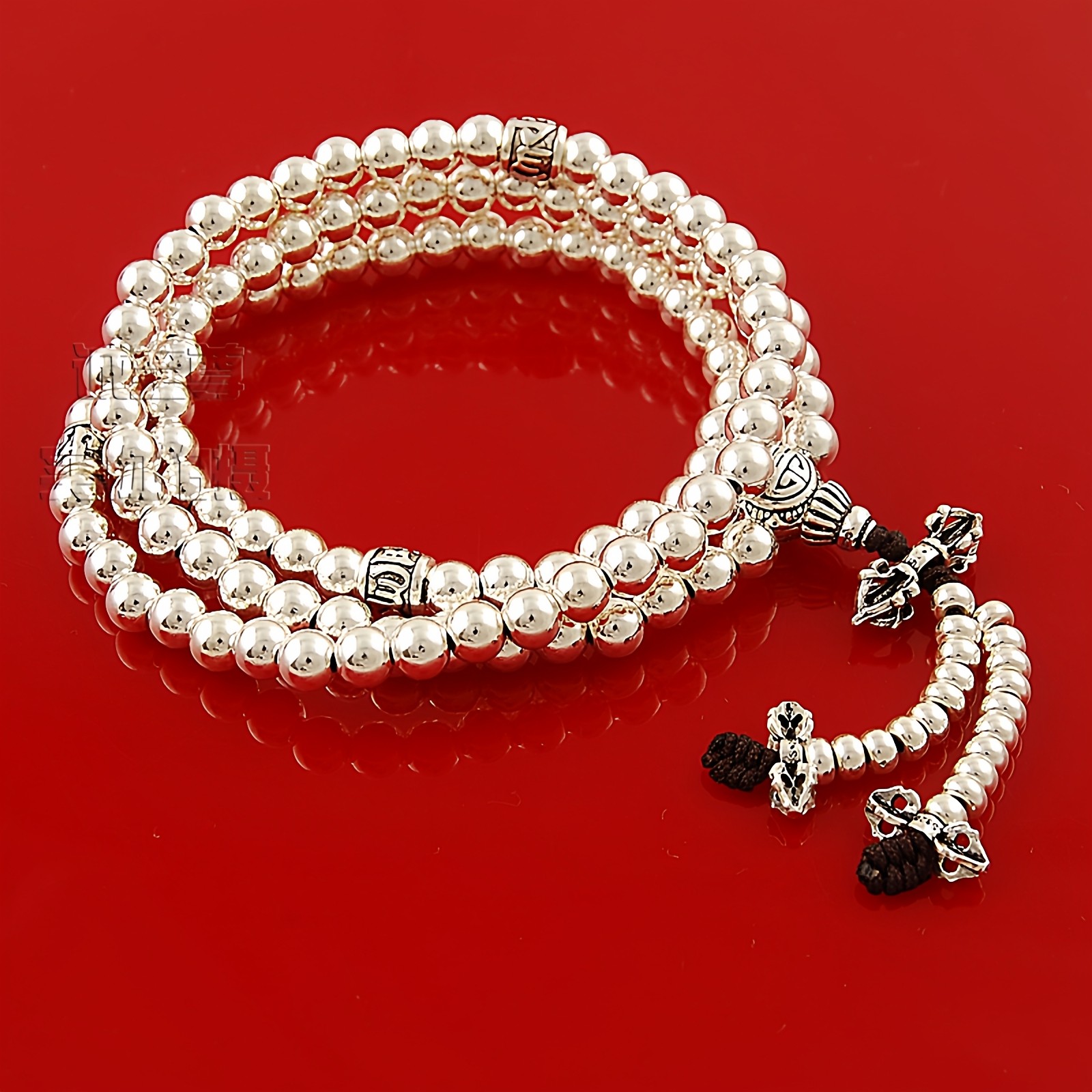 原创设计纯银108颗珠手链念珠饰品多层手串包邮