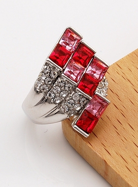 以前很贵断码清仓仅剩4件卖完下架手工镶嵌奥地利水晶戒指