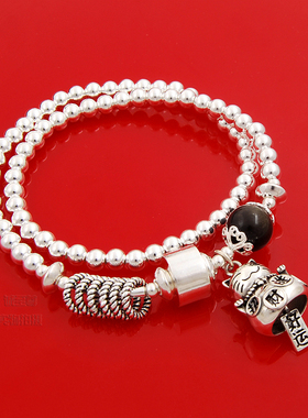 招财猫光面珠手串时尚饰品