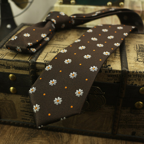 色织复古休闲小花领带