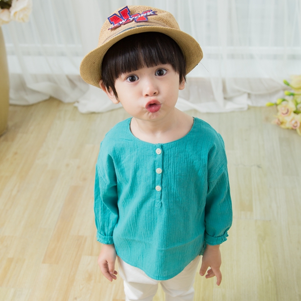 Chemise enfant à manche longue en lin - Ref 2083863 Image 1