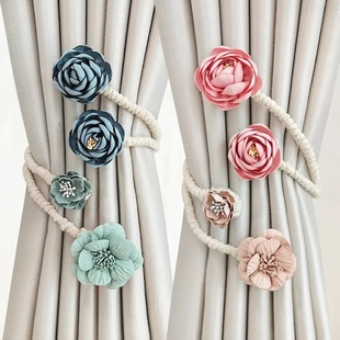 树枝花窗帘扣环绑带装创意绑饰收纳绳纱帘配饰点缀束带收拢夹