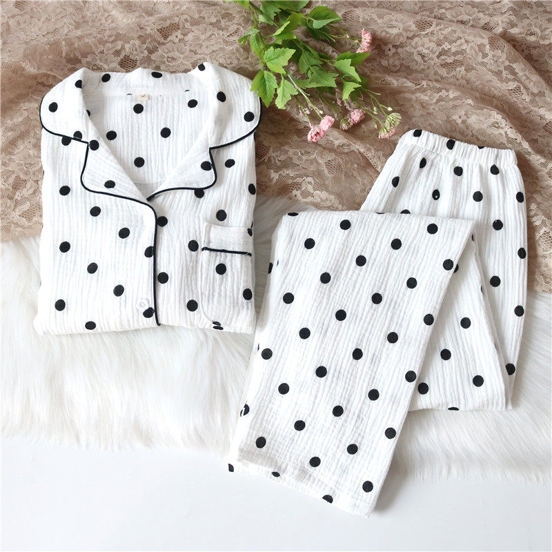 女棉纱布柔软亲肤吸汗家居服套装