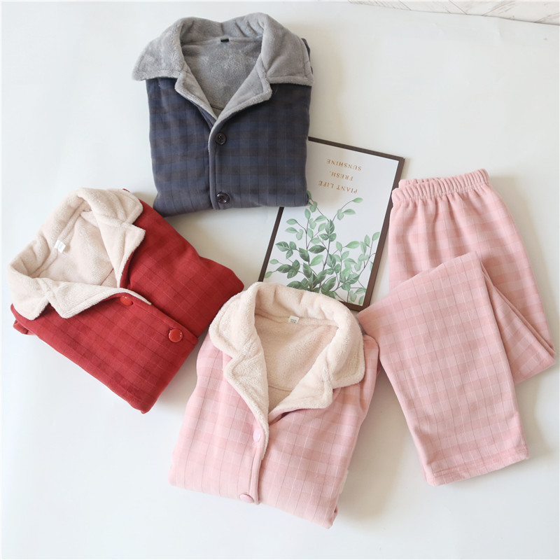 情侣冬季珊瑚绒加厚保暖大码睡衣