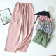 春秋棉布家居裤 夏季 薄款 纯棉睡裤 裤 日系格子男士 大码 子 女士情侣款