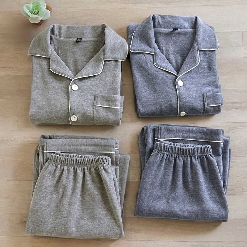 开衫男士加厚翻领德绒长袖睡衣