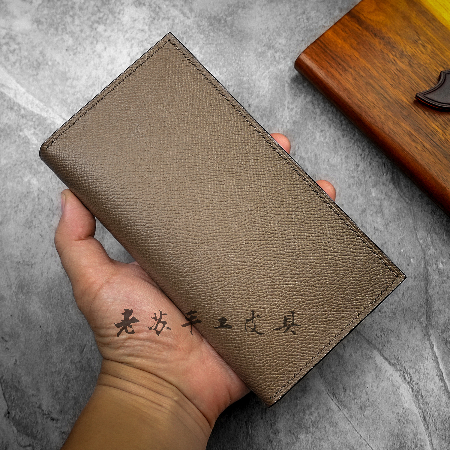 老苏手工皮具定制加厚钱包男士长款真皮钱夹大容量皮包多卡位卡包