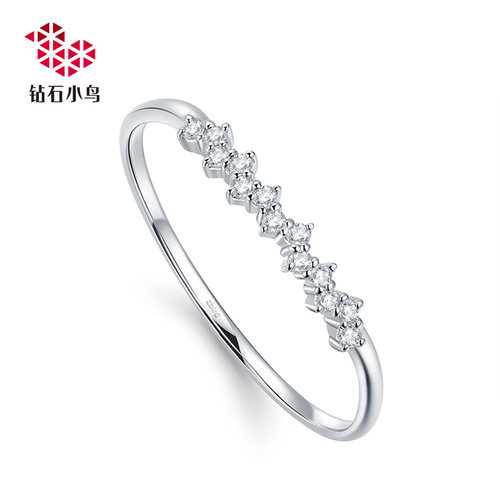 18k金钻石钻石小鸟18k金排戒女款