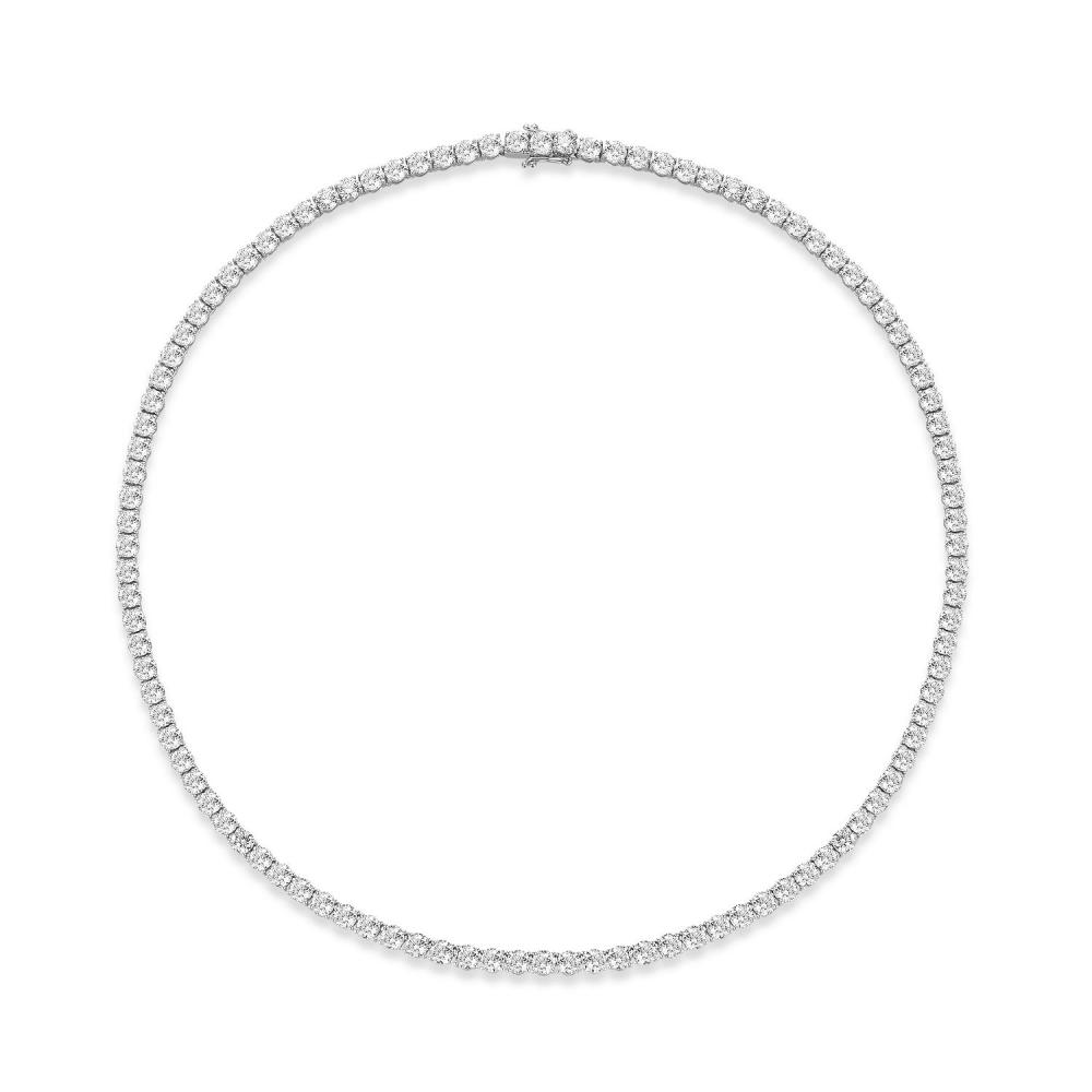 Zbird/钻石小鸟20.18克拉104颗白18K金灿然钻石项链满钻项链-Halo