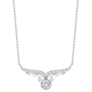 Zbird/钻石小鸟套链白18K金钻石项坠挂件含项链-小天使1-NH545