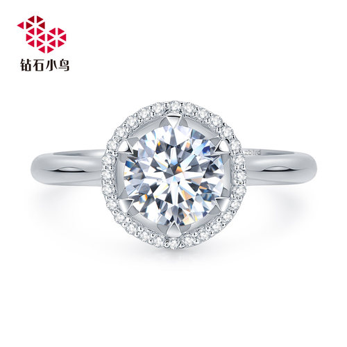 结婚Zbird钻石戒指围镶18K金